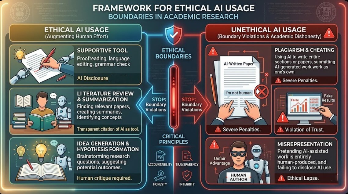 Framework for ethical AI usage boundaries in academic research